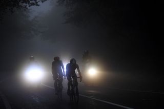 CAMIGLIATELLO SILANO ITALY OCTOBER 07 Thomas De Gendt of Belgium and Team Lotto Soudal Einer Augusto Rubio Reyes of Colombia and Movistar Team Fog during the 103rd Giro dItalia 2020 Stage 5 a 225km stage from Mileto to Camigliatello Silano 1275m girodiitalia Giro on October 07 2020 in Camigliatello Silano Italy Photo by Tim de WaeleGetty Images