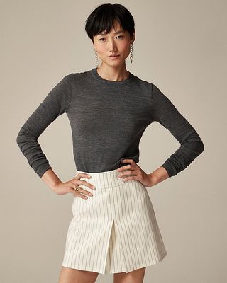 Carolyn Fitted Crewneck Sweater in Merino Wool