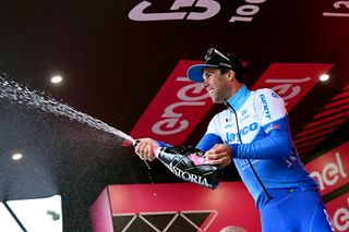 MELFI ITALY MAY 08 Michael Matthews of Australia and Team Jayco AlUla celebrates at podium as stage winner during the 106th Giro dItalia 2023 Stage 3 a 213km stage from Vasto to Melfi 532m UCIWT on May 08 2023 in Melfi Italy Photo by Stuart FranklinGetty Images