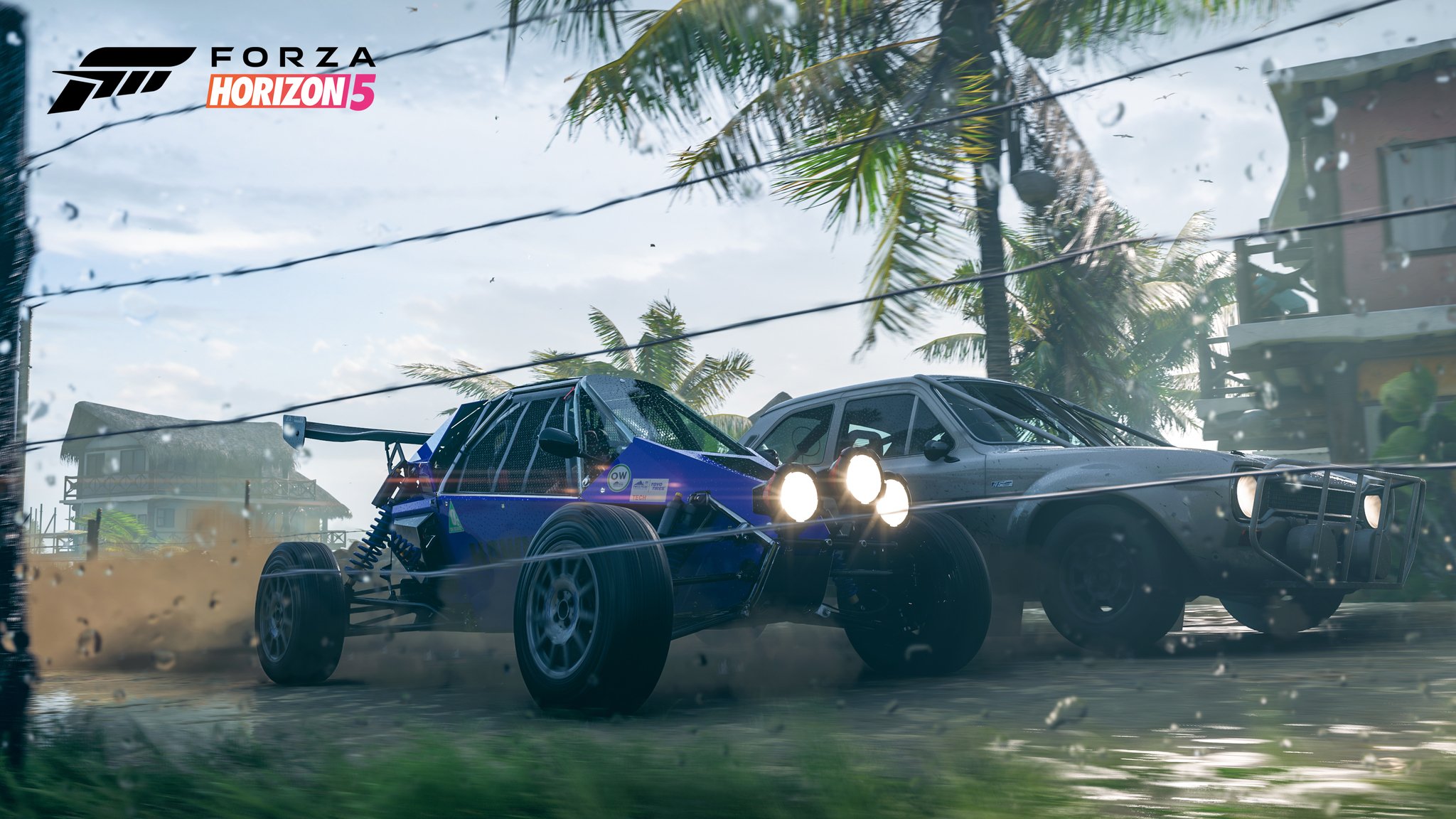 Скриншот Forza Horizon 5, на котором изображены две гоночные машины.