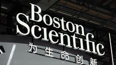 Boston Scientific sign with the slogan "Innovate for Life" pictured at the 8th China International Import Expo.