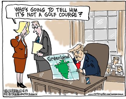 Political Cartoon U.S. Trump Greenland Not a Golf Course