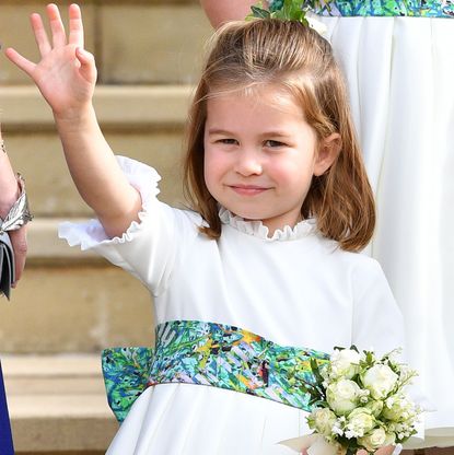 windsor, united kingdom october 12 embargoed for publication in uk newspapers until 24 hours after create date and time princess charlotte of cambridge attends the wedding of princess eugenie of york and jack brooksbank at st georges chapel on october 12, 2018 in windsor, england photo by poolmax mumbygetty images