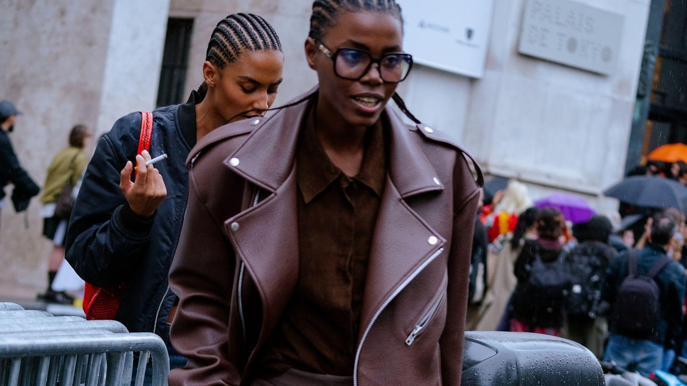 Brown leather jacket