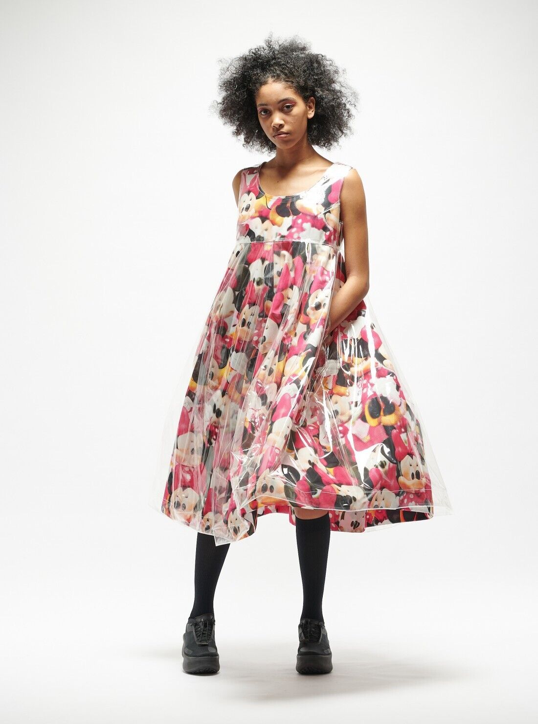 Comme Des Garçons × Minnie Mouse Canvas Midi Dress Womens Size Small Nwt