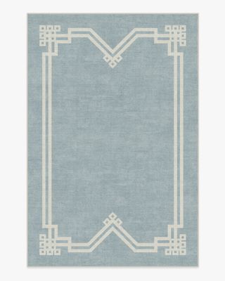 The Hiltons Chrysler Border Chambray Blue Rug | Ruggable