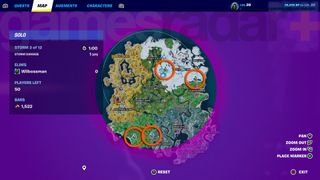 Fortnite Cursed Llamas icons on the map