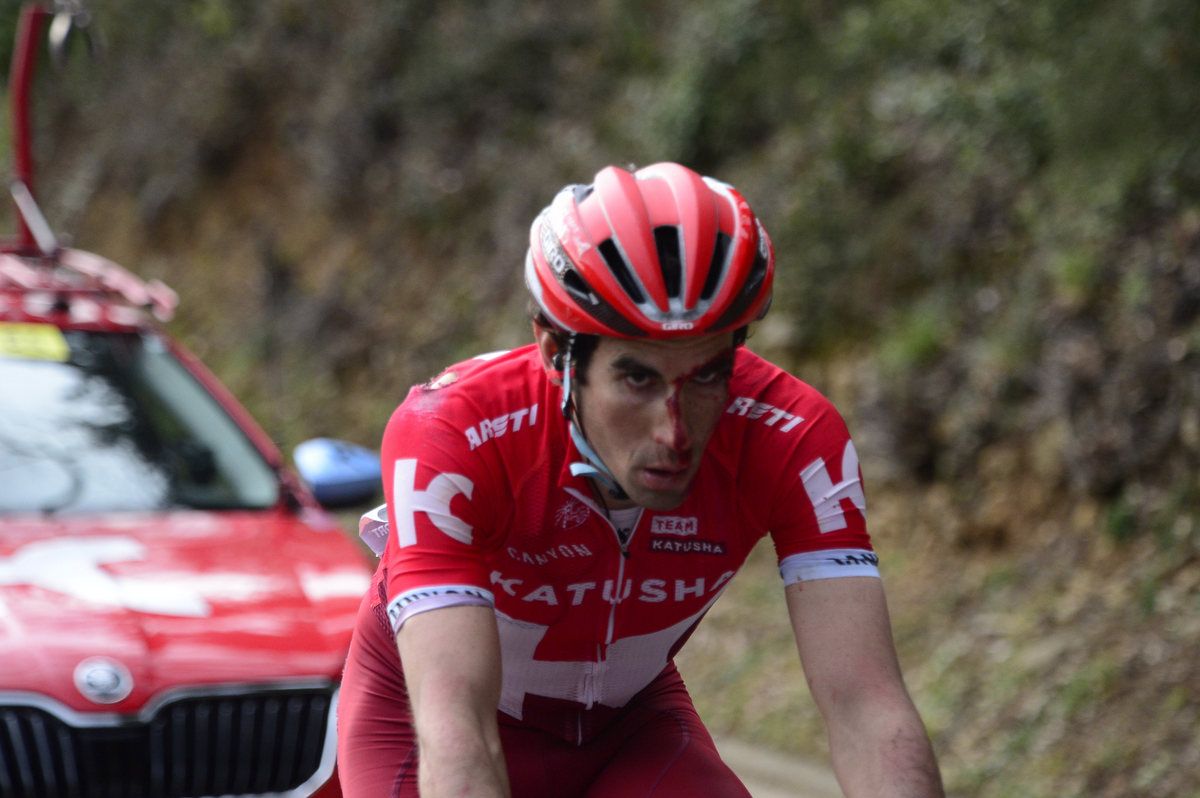 Alberto Losada had a nasty crash in the finale of the stage