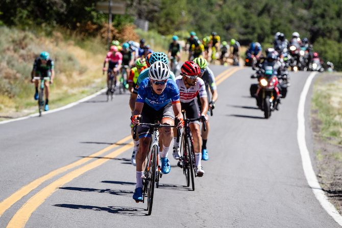 Gavin Mannion (Rally UHC) launches an attack early on the final climb on stage 6 of the 2019 Tour of Utah