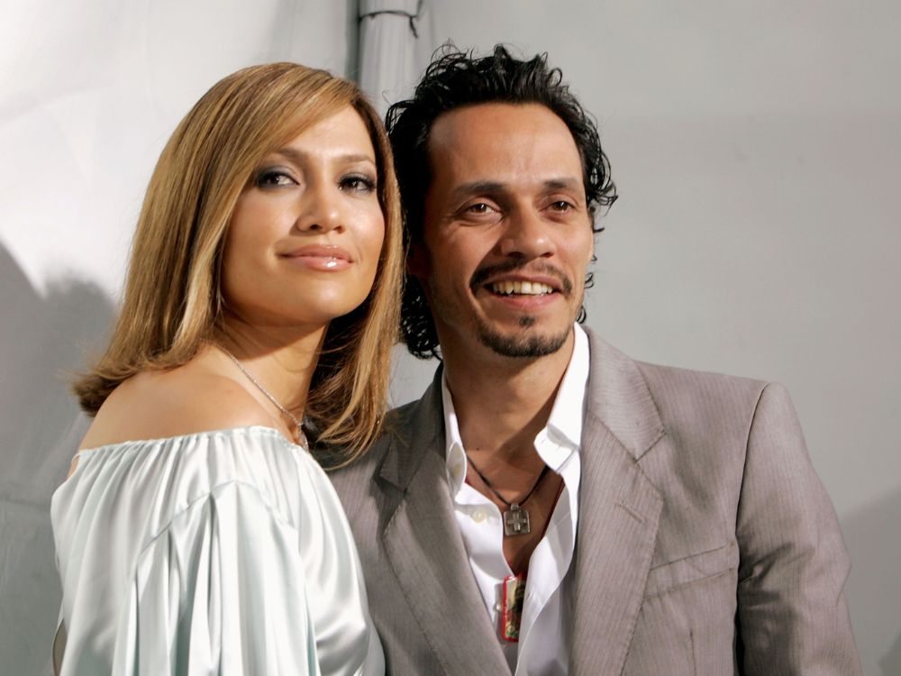 Jennifer Lopez and Marc Anthony attend the premiere of 'Monster in Law' in 2005
