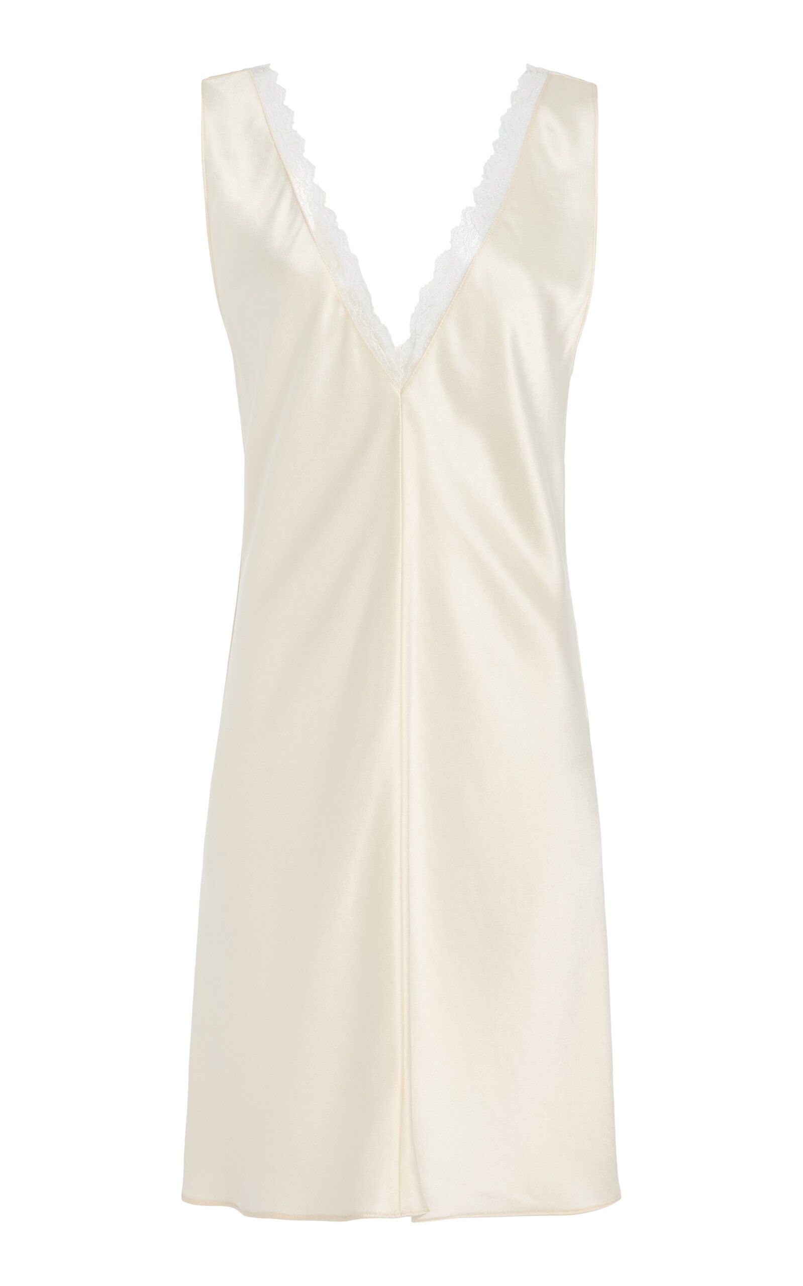 Barb Lace-Trimmed Satin Mini Dress