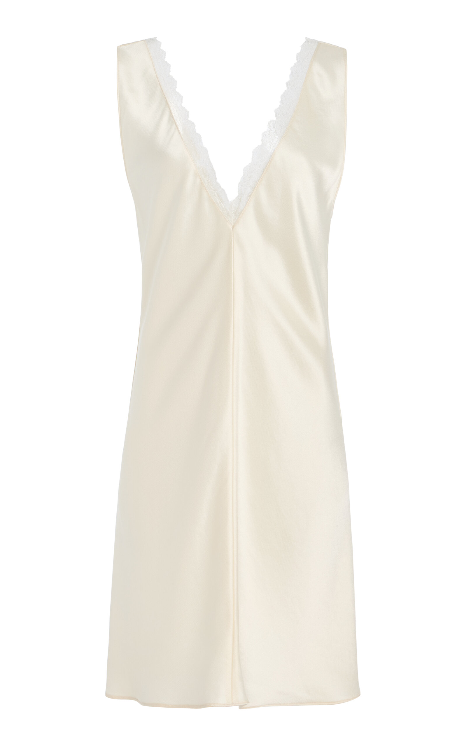 Barb Lace-Trimmed Satin Mini Dress