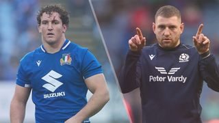 Michele Lamaro of Italy and Finn Russell of Scotland could both feature in the Italy vs Scotland live stream