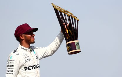 Lewis Hamilton celebrates winning Canadian grand Prix