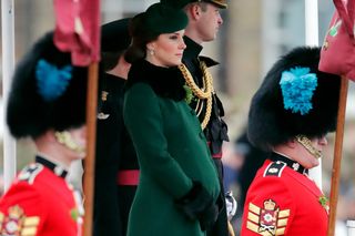 Catherine, Duchess of Cambridge, shown here at the annual Irish Guards St Patrick's Day Parade on March 17, has experienced "hyperemesis gravidarum" in past pregnancies. This condition that causes extreme morning sickness during pregnancy.