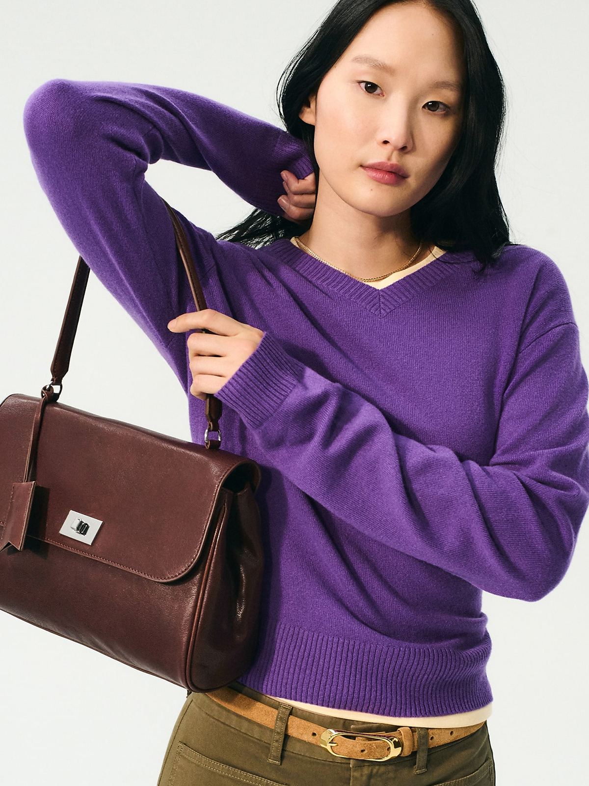 Cashmere High V-Neck Sweater