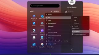 Start11 will let you pin websites on the Start menu