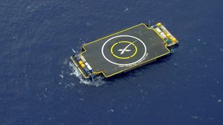 The SpaceX drone ship Just Read The Instructions is the landing target for the April 13, 2015 reusable Falcon 9 rocket test. The ship will be positioned in the Atlantic Ocean.