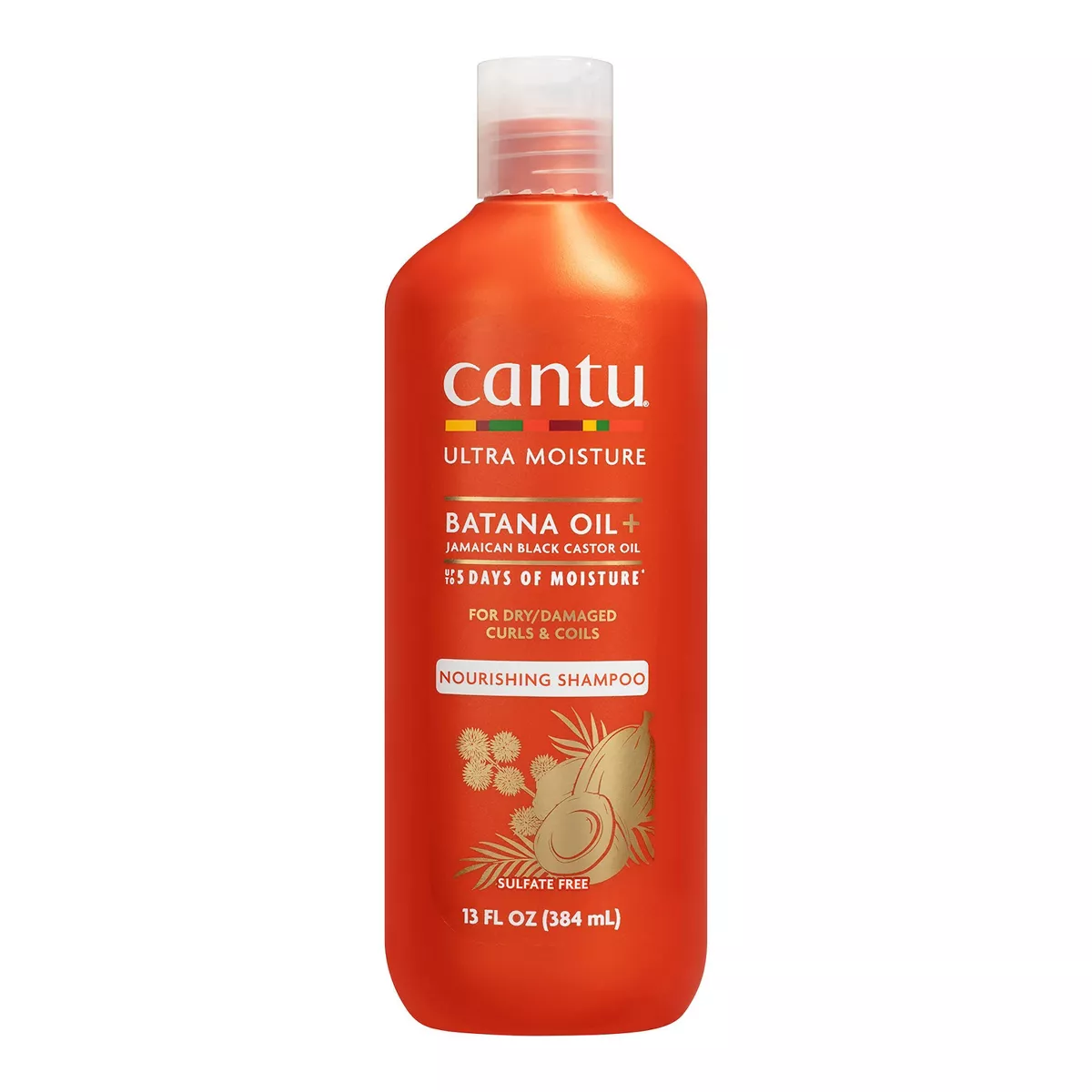 Cantu Ultra Moisture Nourishing Shampoo With Batana Oil Jamaican Black Castor Oil - 13 Fl Oz: for Coily, Textured, Curly Hair, Cream Formula