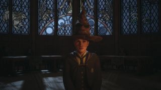 hogwarts legacy sitting under the sorting hat