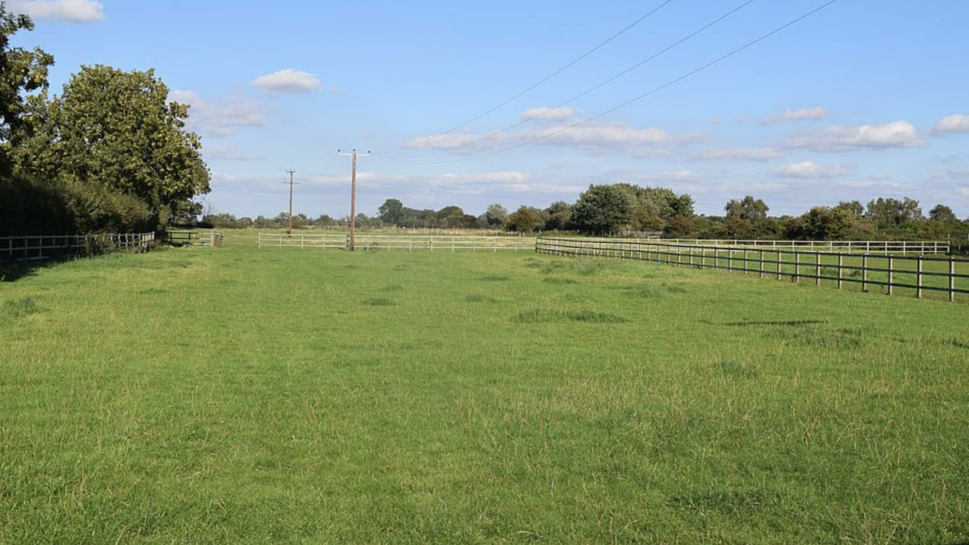 Fenced paddocks in Lincolnshire