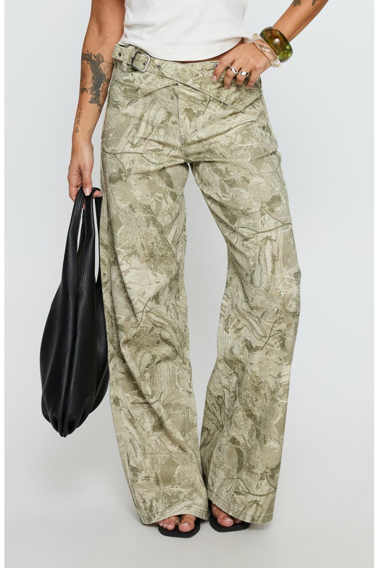 Mckinley Mid Rise Wide Leg Camo Jeans