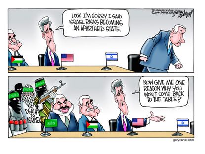 Political cartoon John Kerry Israel