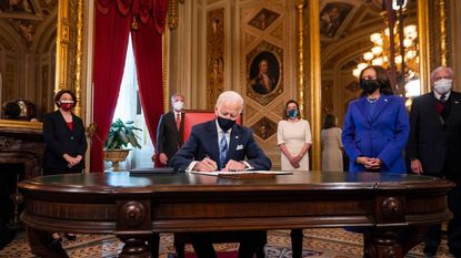 joe biden sworn in as 46th president of the united states at us capitol inauguration ceremony