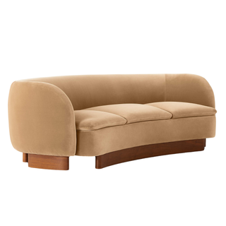 Muir Camel Velvet Curved Sofa by Lawson-Fenning