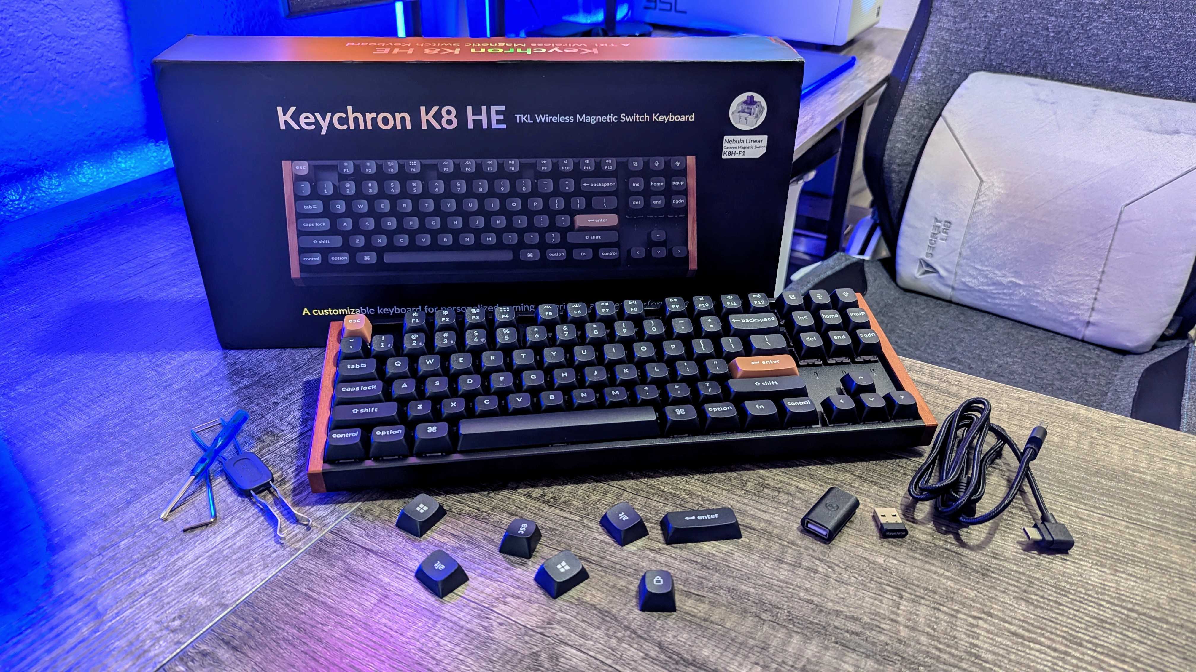 Image of the Keychron K8 HE wireless keyboard.