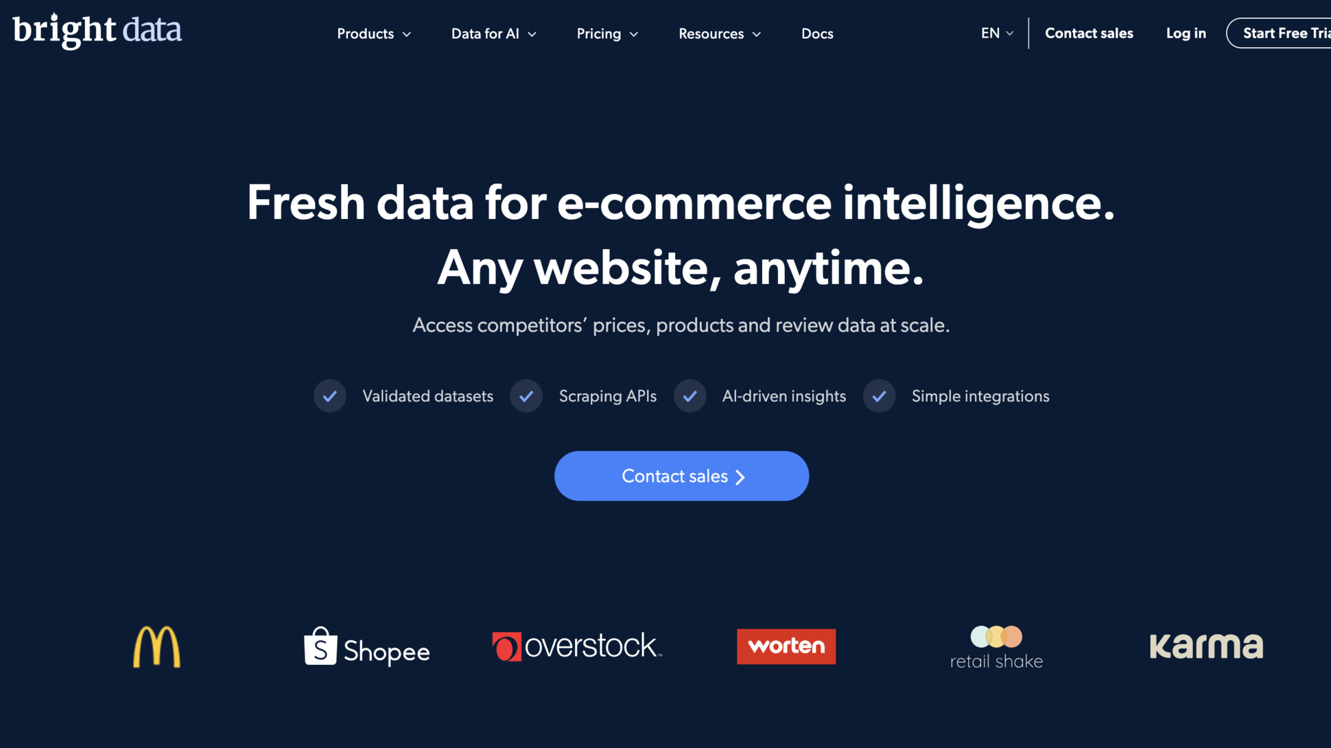 Website screenshot of Bright Data (November, 2025)