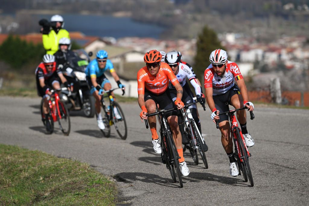 Thomas De Gendt with the remnants of the breakaway