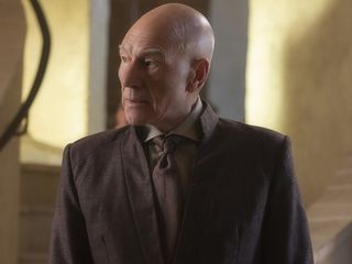 Pictured(l-r): Jamie McShane as Zhaban; Sir Patrick Stewart as Jean-Luc Picard; Orla Brady as Laris; of the CBS All Access series STAR TREK: PICARD. Photo Cr: Matt Kennedy/CBS ©2019 CBS Interactive, Inc. All Rights Reserved.