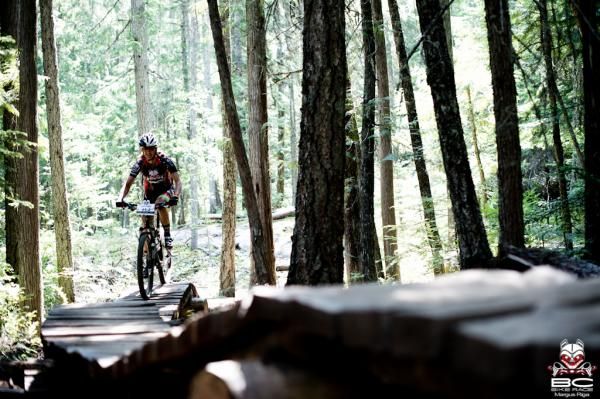 12. Team of Two Canmore Crazy Chicks rider Pam Hauck, smiles in the lost woods trail.