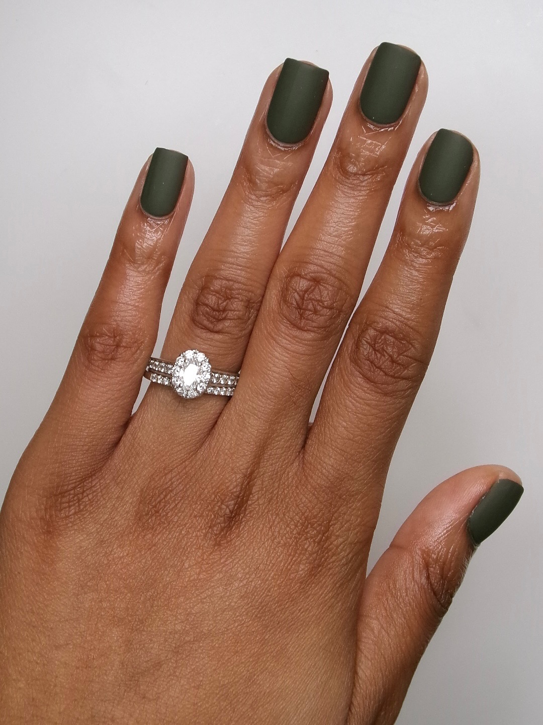 matte green christmas nails