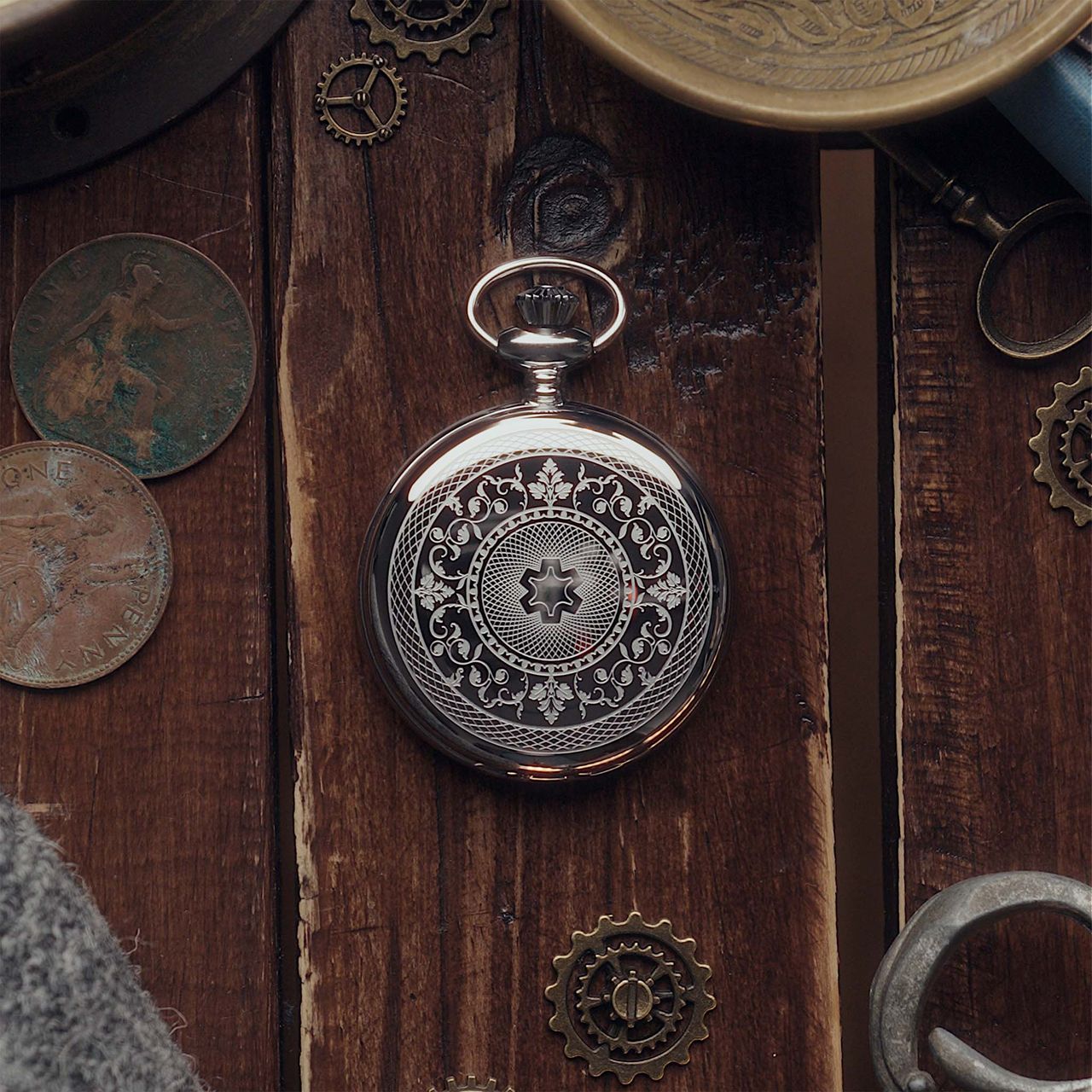 The Camden watch pocket watch from different angles