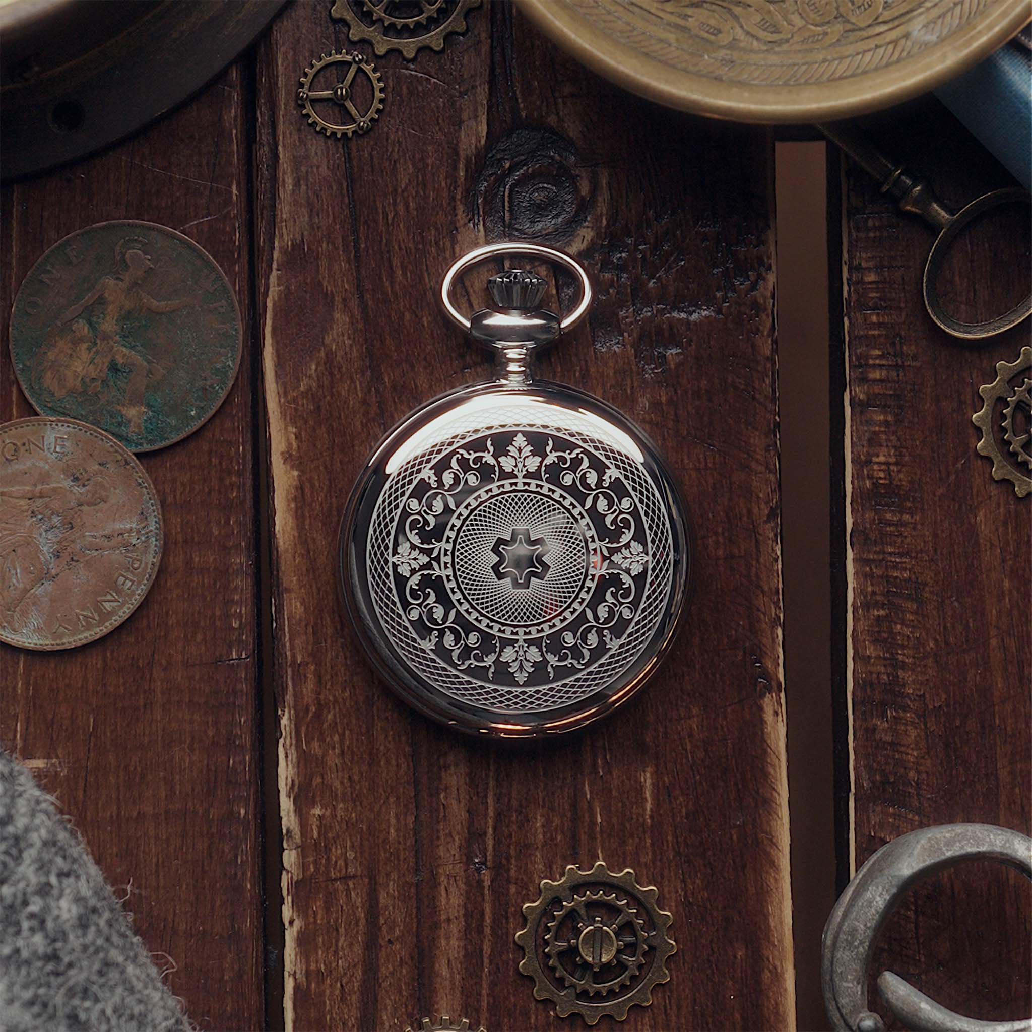 The Camden watch pocket watch from different angles 