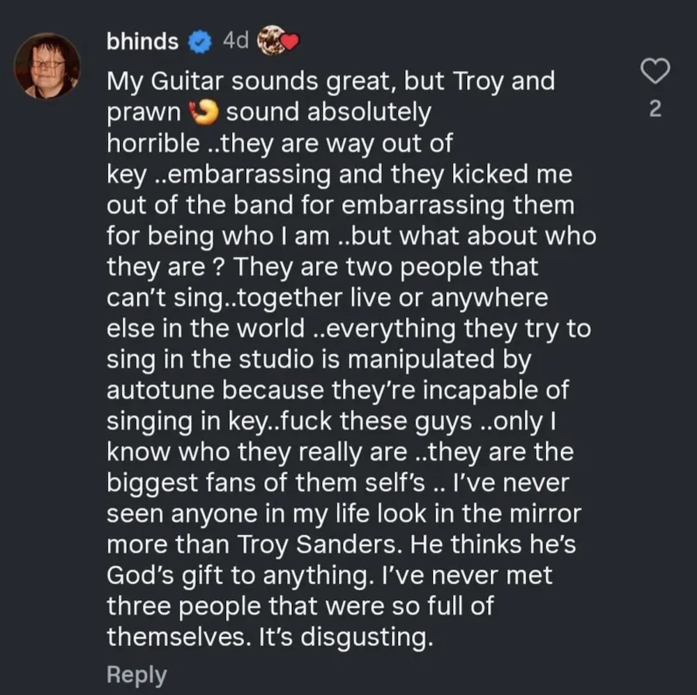 Brent Hinds comment