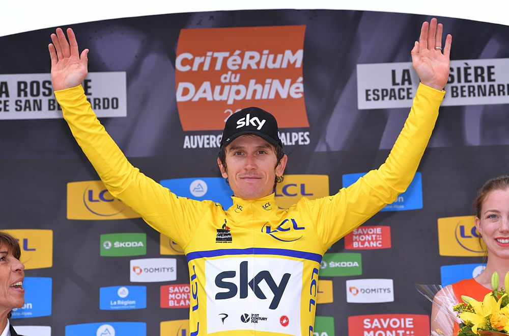 Geraint Thomas (Team Sky) after stage 6 at Criterium du Dauphine