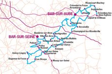 C&ocirc;te des Bar area map.