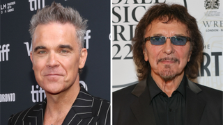 Robbie Williams in 2024 and Tony Iommi in 2022