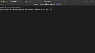 ChatGPT website showing service is unavailable