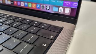 Closeup of Touch ID on MacBook Pro 14-inch