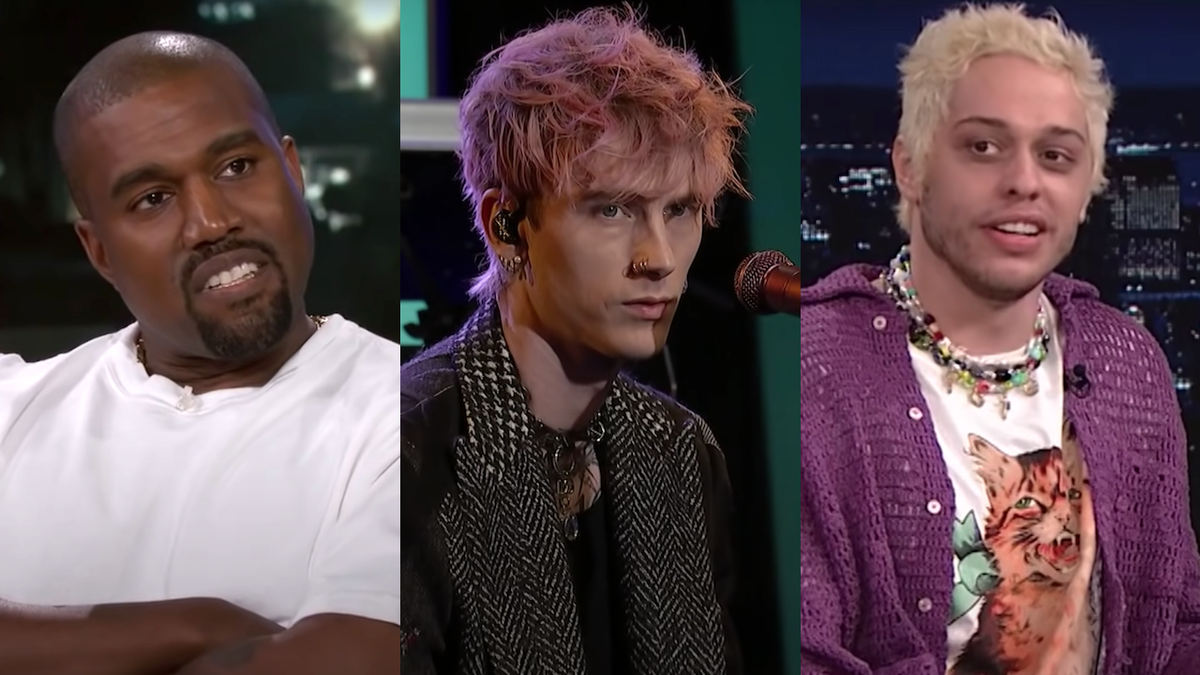 Kanye West, Machine Gun Kelly and Pete Davidson.