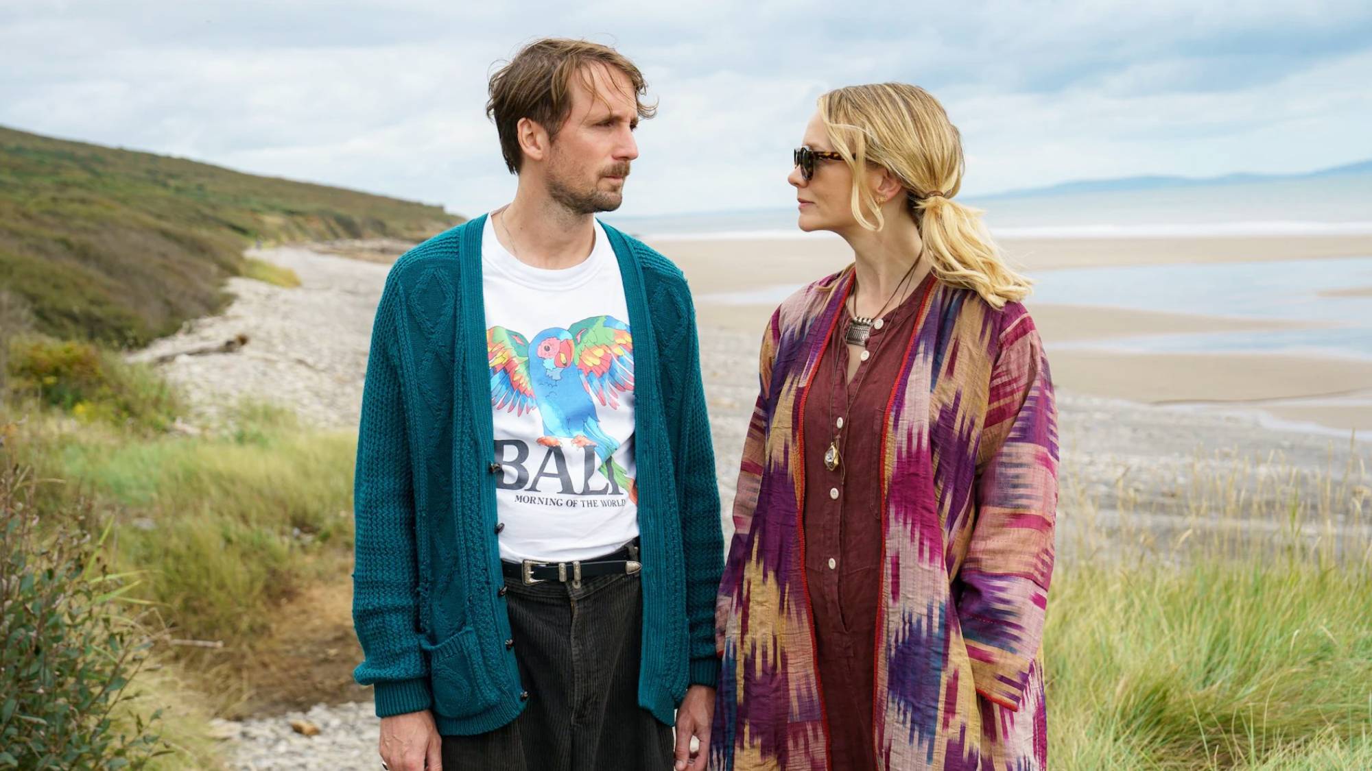 (L-R) Tom Basden as Herb McGwyer and Carey Mulligan as Nell Mortimer in "The Ballad of Wallis Island"