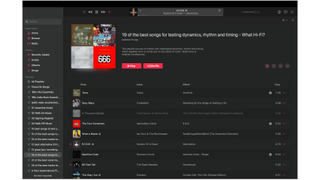 Apple Music playlist on desktop app