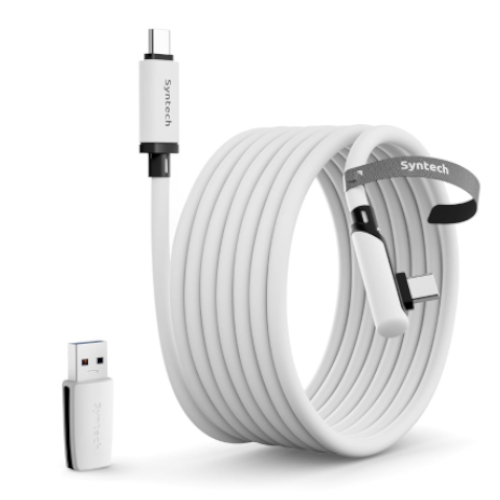 Render of the Syntech Link Cable 16FT for the Meta Quest 3 and 3S