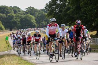 Riders in the Prudential RideLondon-Surrey 100 pass through Richmond Park. Photo by Jed Leicester for Prudential RideLondon