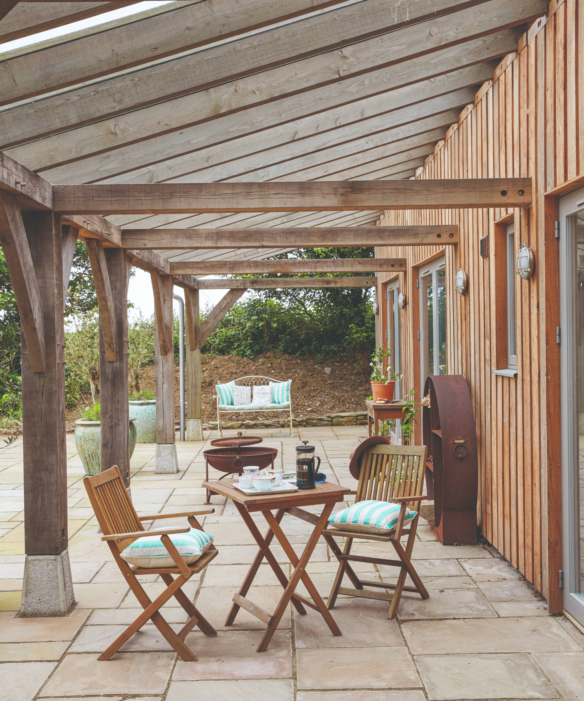 Patio and chairs under the veranda