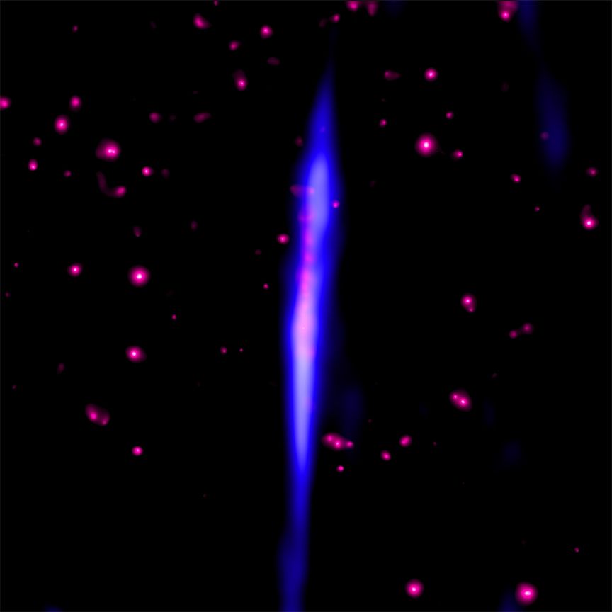 This strange combination of radio waves and X-ray emissions has never been seen near the center of the galaxy before.